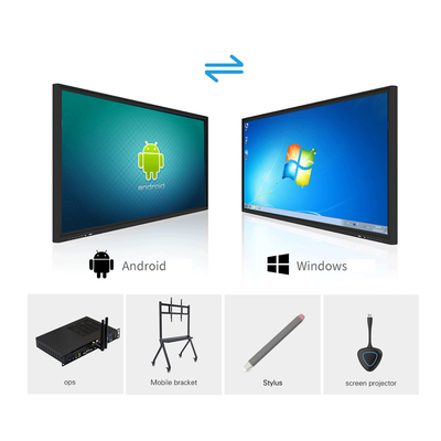 เวลาตอบสนอง 6ms ห้องประชุมจอ LCD All In One Smart LCD Panel