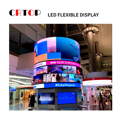 รีเฟรชสูง P3mm โมดูลจอแสดงผลแบบยืดหยุ่น 1R1G1B Video Wall