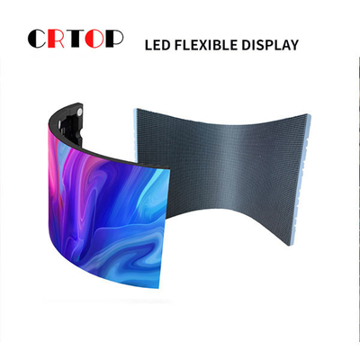P2.5mm หน้าจอแสดงผล LED แบบยืดหยุ่นรูปทรงกระบอก Wave Ring รูปร่างโค้งงอได้