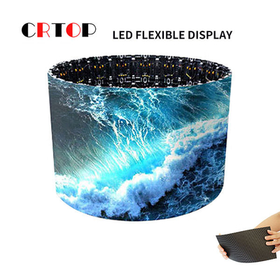 รีเฟรชสูง P1.875mm ตั้งโปรแกรมได้ยืดหยุ่นจอแสดงผล LED ยืดหยุ่นดัด