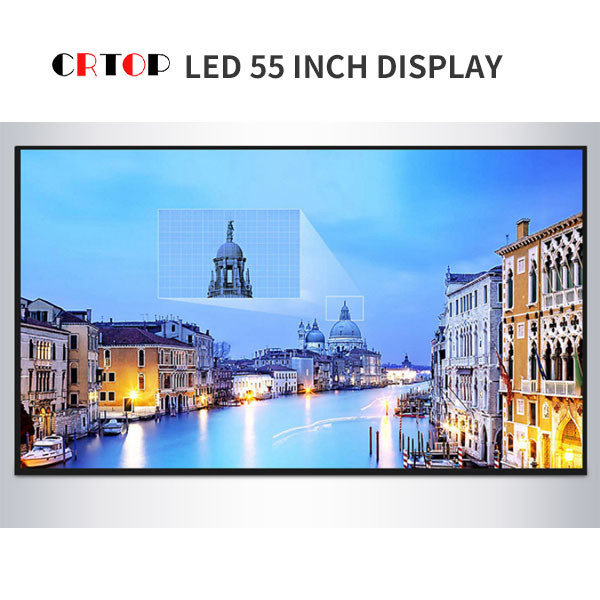 หน้าจอแสดงผล LED ในร่ม P1.25 มม. สีสันสดใส 55 นิ้วกล่องใหญ่